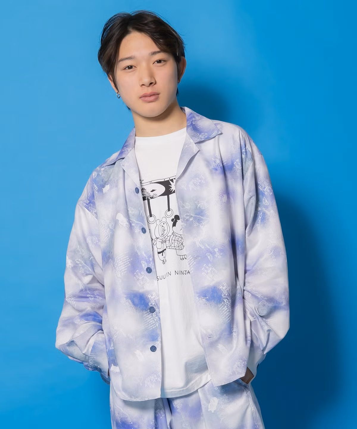 スカラーパリティ　361114：メルヘン恐竜柄orレトロ障子柄 シャツ 361114：メルヘン恐竜柄orレトロ障子柄 シャツの通販-ScoLar