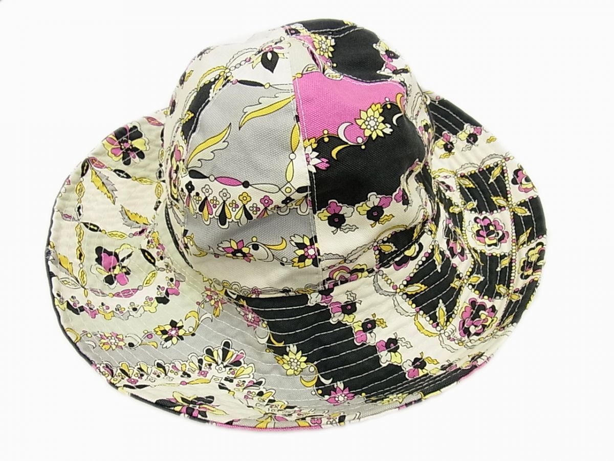美品◇Emilio Pucci バケットハット プッチ柄 プリント 帽子 エミリオ