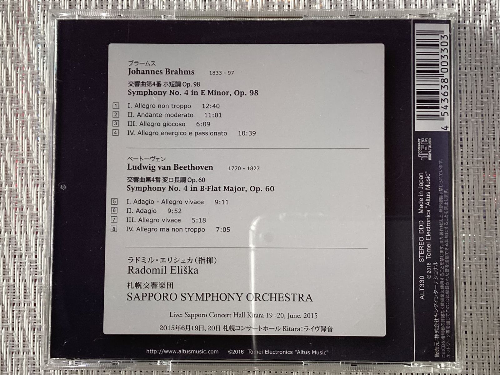 CD / ブラームス : 交響曲 第4番 | ベートーヴェン : 交響曲 第4番