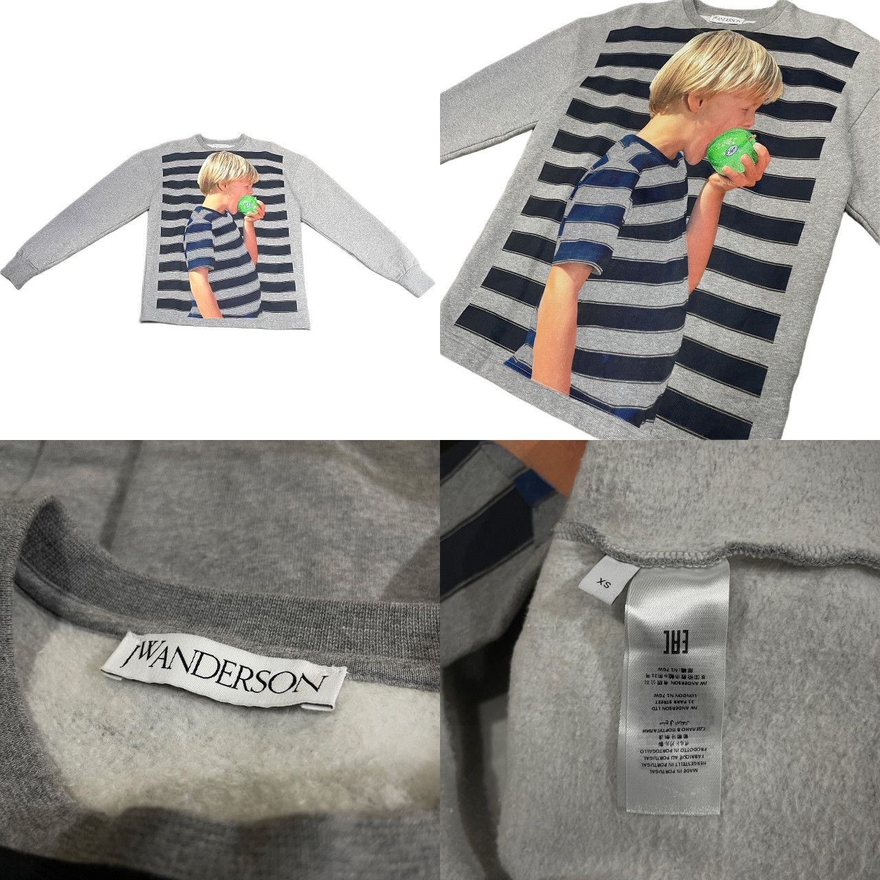 J.W. Anderson 23SS BOY WITH APPLE ボーイプリントアップル刺繍クルー 