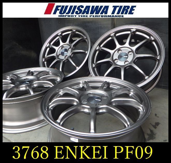 【3768】A▲送料無料▲ENKEI PF09▲17x7.0J 4穴 PCD100 +45▲4本 26102694