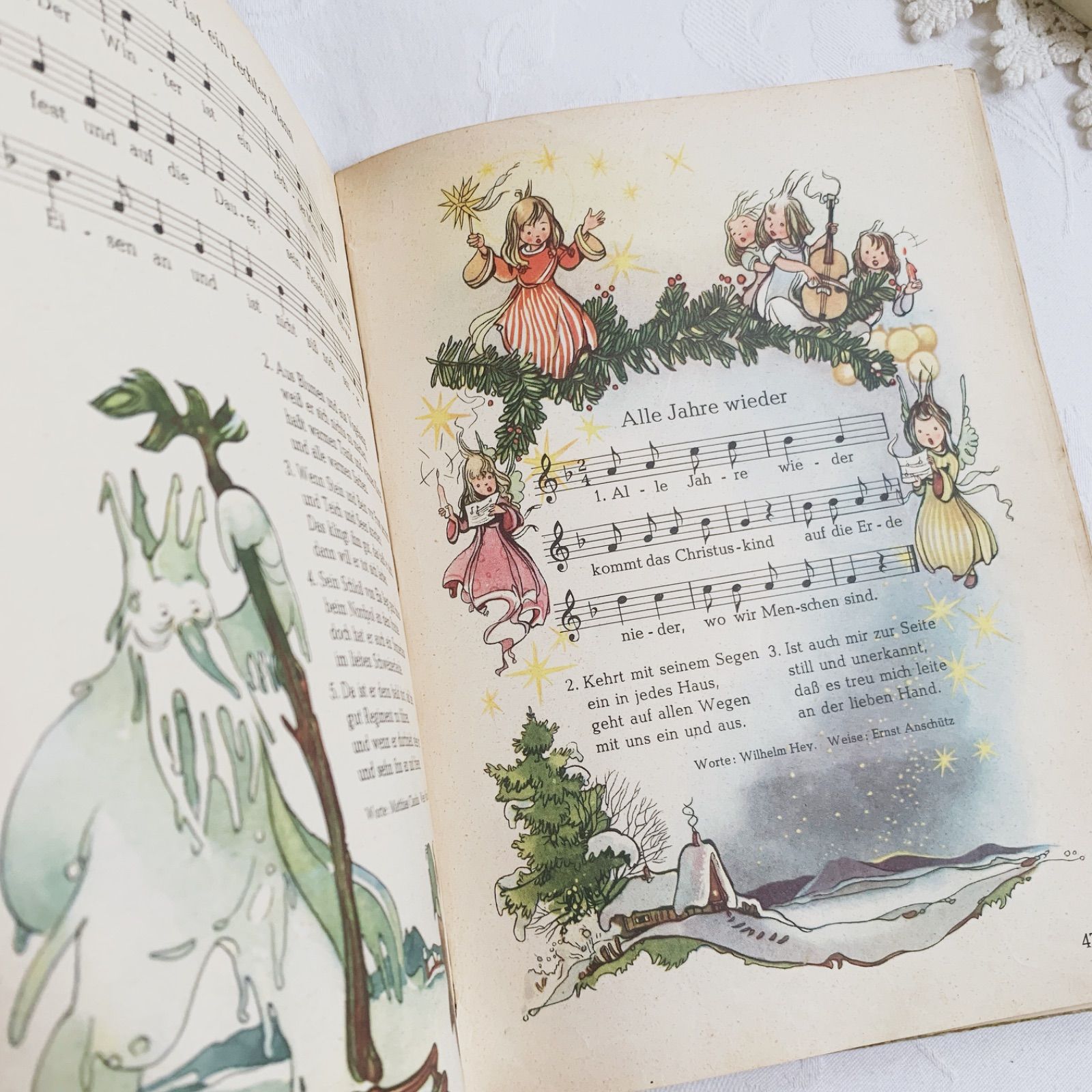 No.340 アンティーク　希少 古書 洋書 絵本 水彩画　児童書　童謡 レア1936年アンティーク可愛い挿絵の絵本 洋書 古書ジャンクジャーナル
