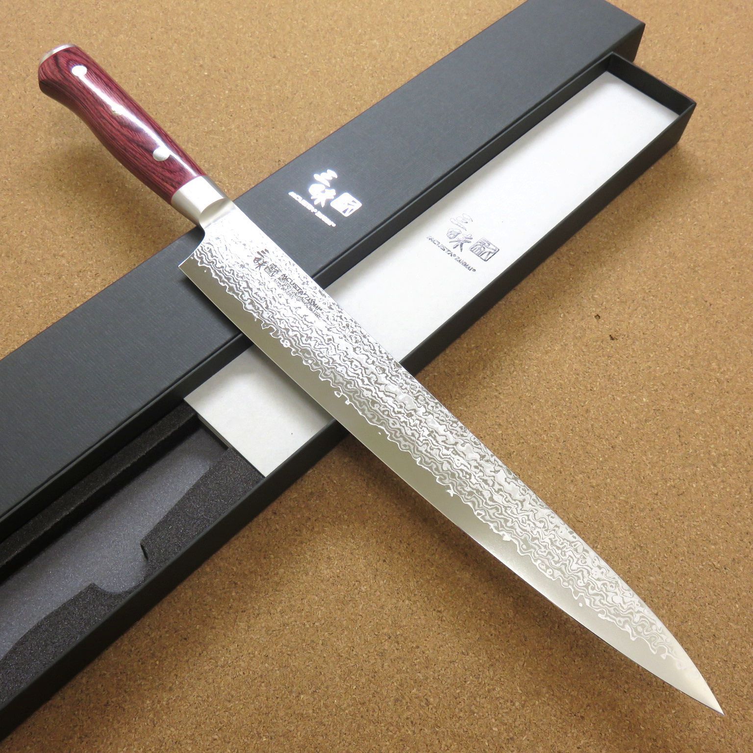 包丁 筋引包丁 27cm (270mm) 三昧 クラシックプロ3 ダマスカ 紅蓮 関の刃物 ス33層 両刃 刺身包丁 日本製