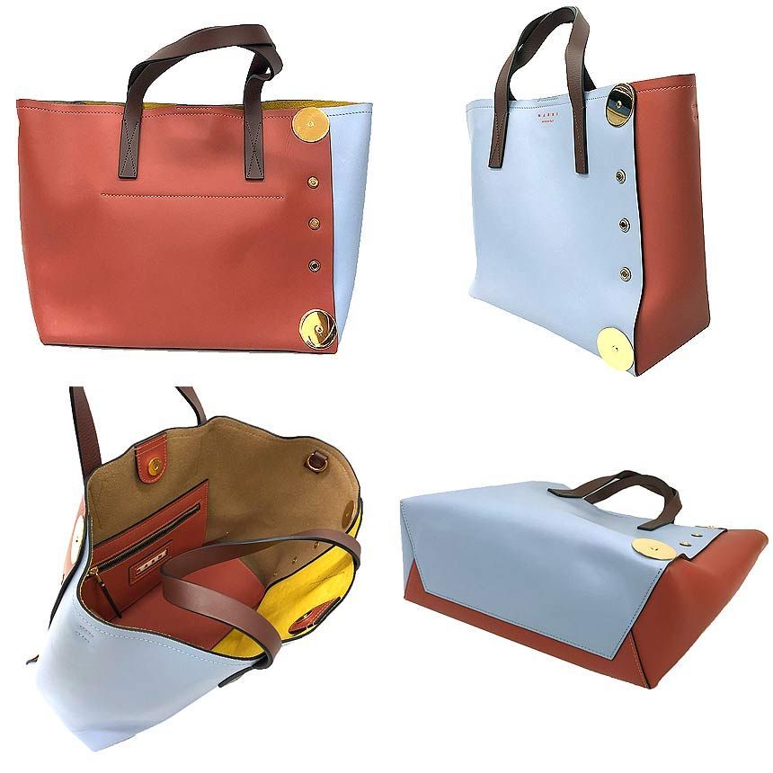 MARNI マルニ レザー トートバッグ パネル aq12855 - メルカリ