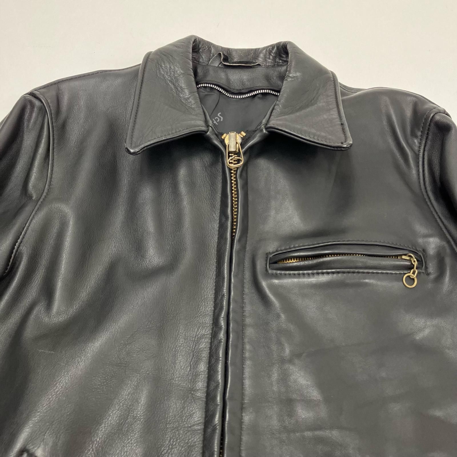 【イオン広店】 中古 schott | ショット レザー ライナー欠品 AT101 ブラック サイズ：34 【93】 イオン広店】 中古 schott | ショット レザー ライナー欠品 AT101