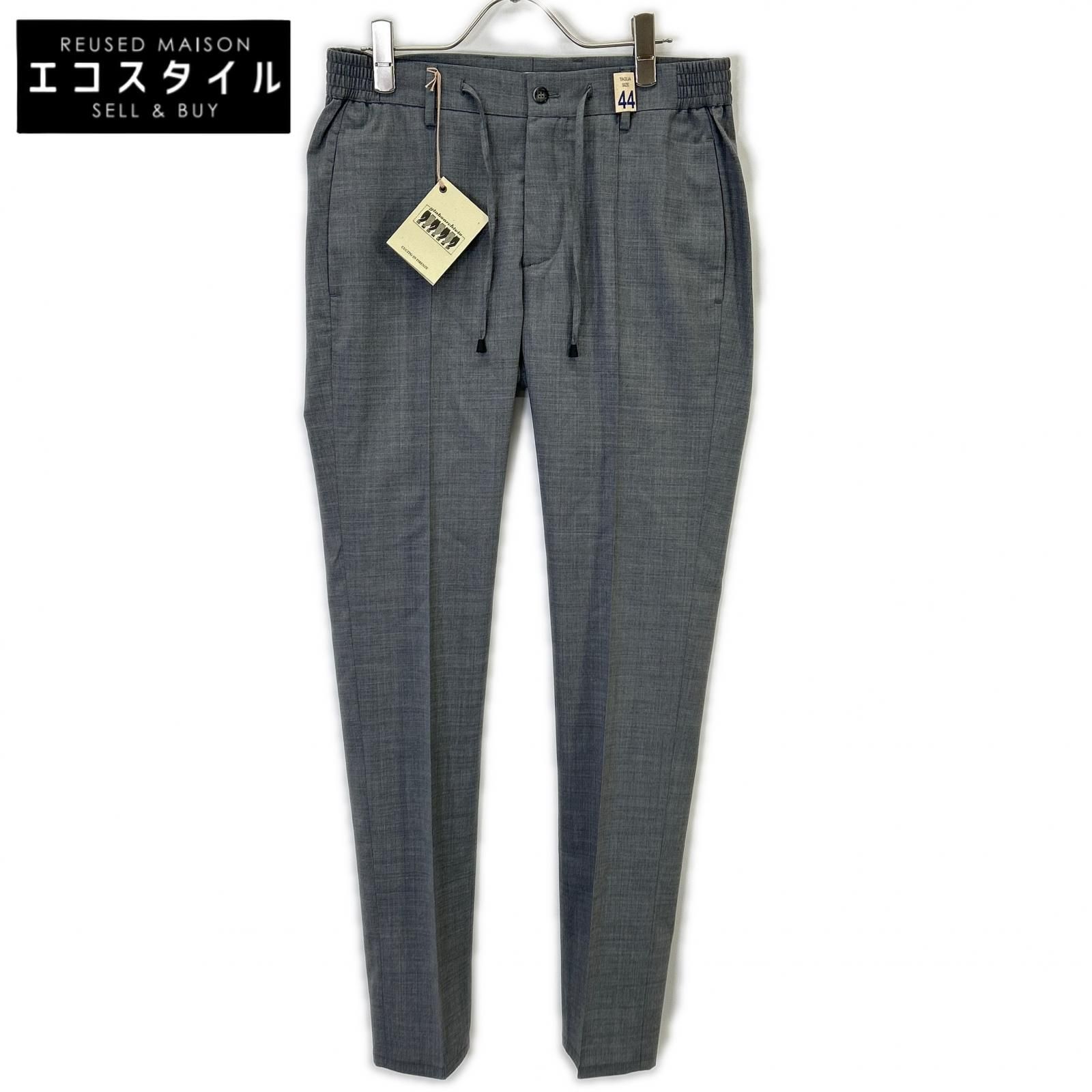 定価4.3万1piu1uguale3×Giab'sストレッチイージースラックスⅣ giab's ARCHIVIO ジャブスアルキヴィオ ｸﾞﾚｰ A6425 TECNO WOOL