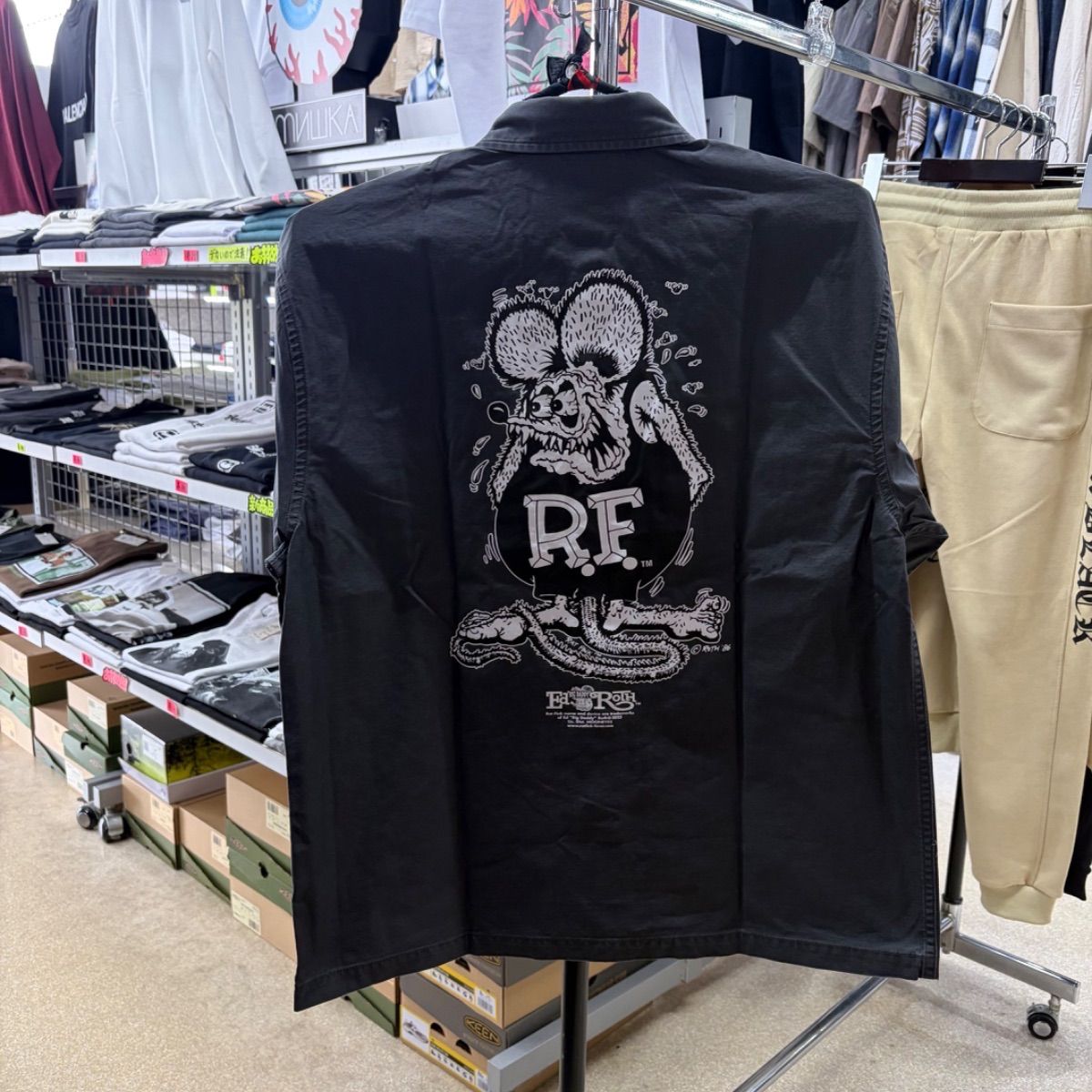 RatFink ラットフィンク⚫︎半袖 ワークジャケット チャコール グレー 