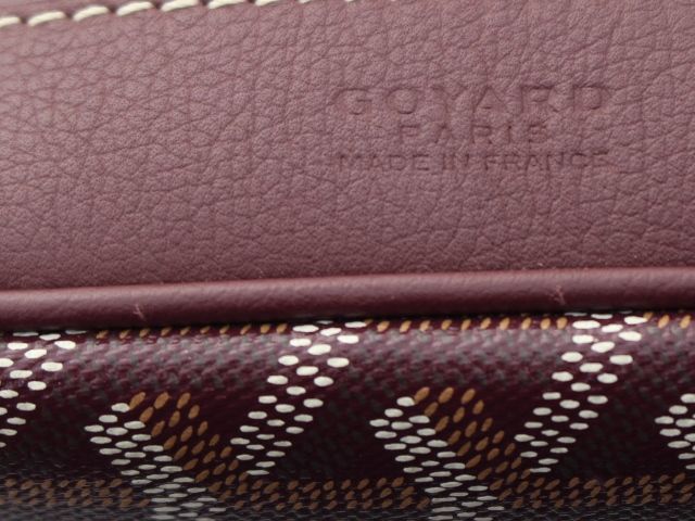 GOYARD ゴヤール プティフロ バーガンディ バケットバッグ PEFLOTPMLTY33CL33P ショルダーバッグ
 PVCコーティングキャンバス/シュヴロッシュカーフスキン パープル レディース【中古】 GOYARD - GOYARD ゴヤール プティフロ バーガンディ バケットバッグ
