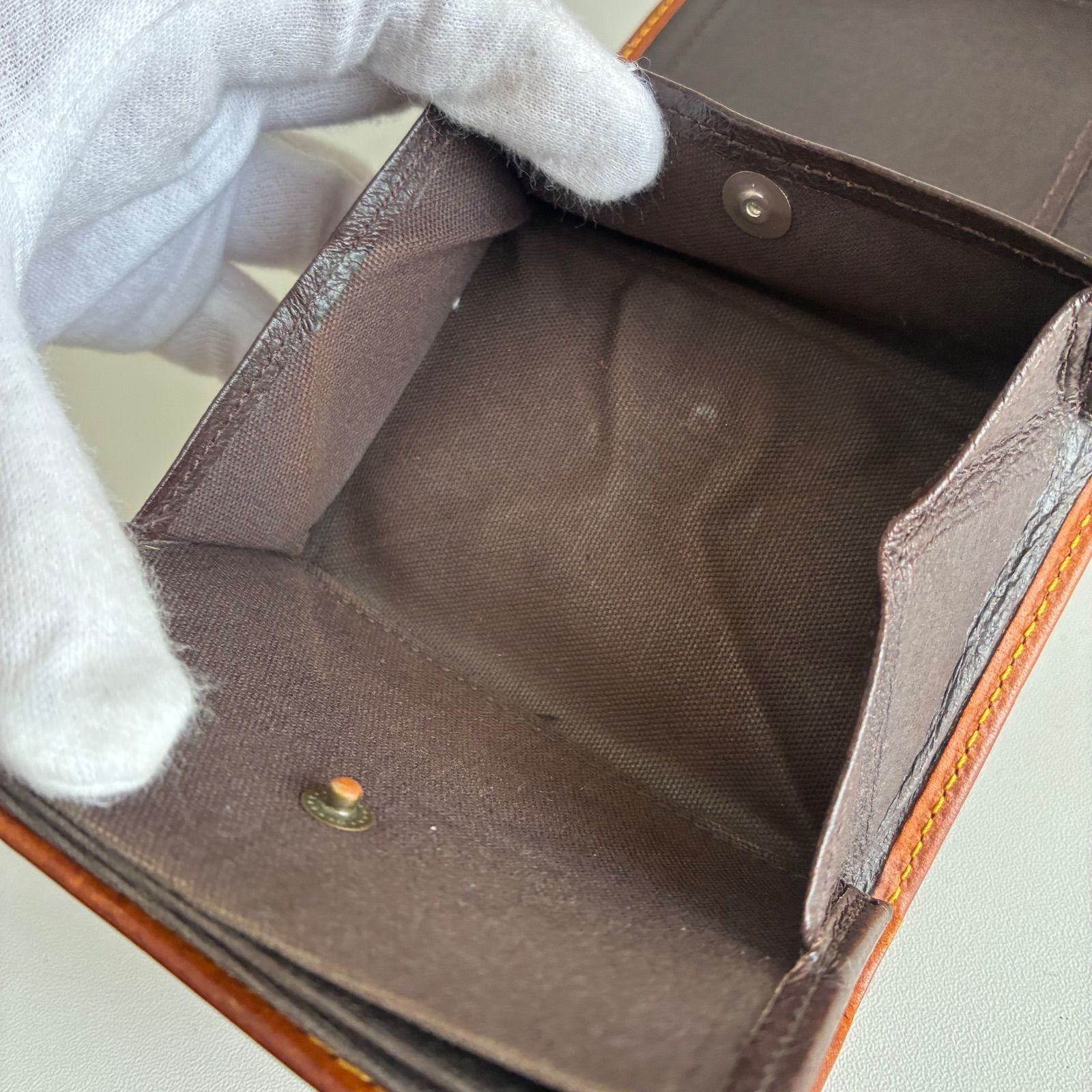 m+ エムピウ ミッレフォッリエII P25 コニャック ヌメ革 折り財布