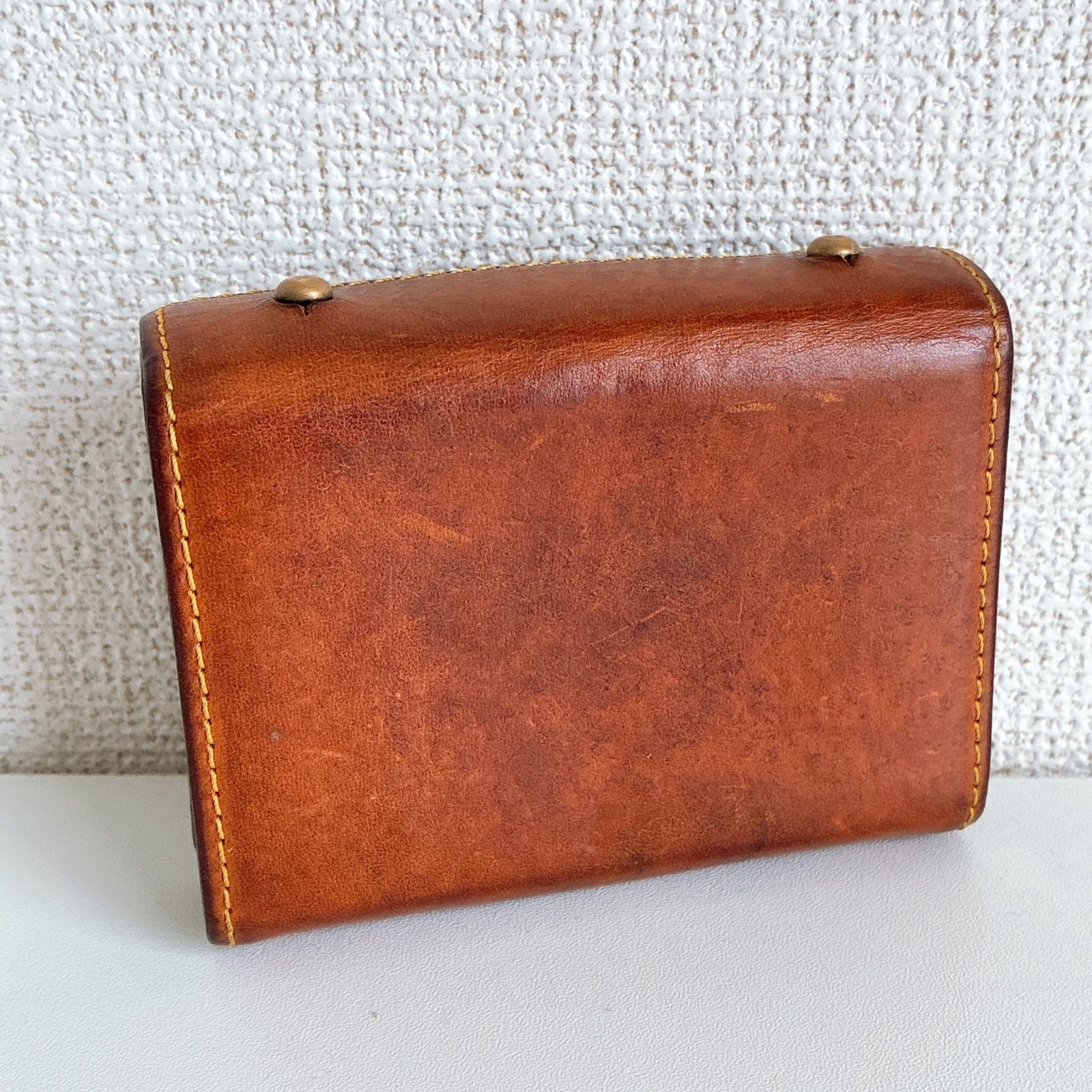 m+ エムピウ ミッレフォッリエII P25 コニャック ヌメ革 折り財布