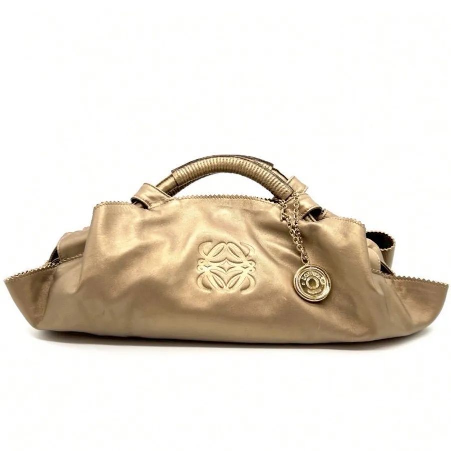 LOEWE ロエベ ナッパアイレ ハンドバッグ ゴールド LOEWE ロエベ ナッパアイレ ハンドバッグ アナグラム ロゴ ゴールド