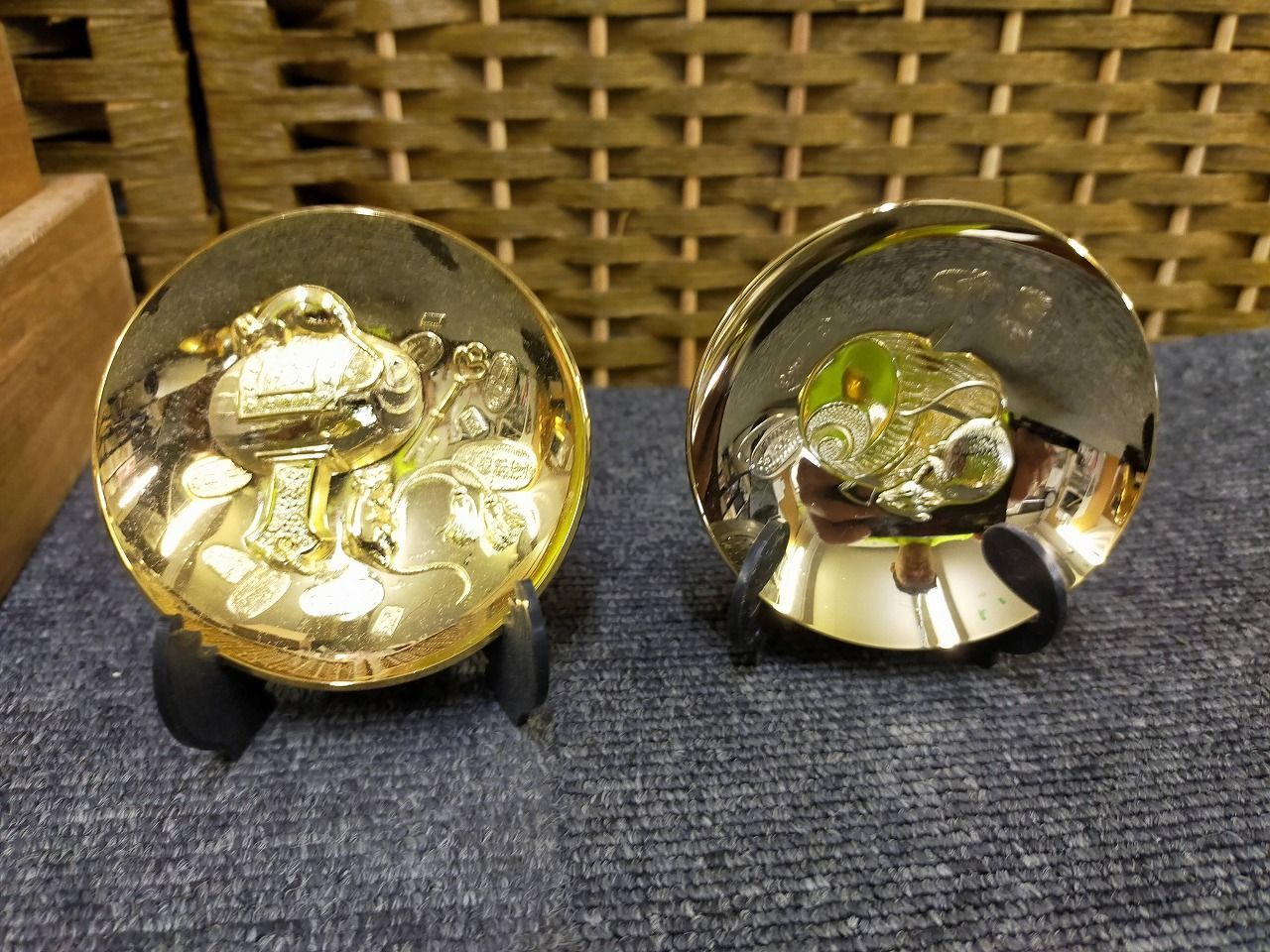24KGP 盃 6個セット 金杯 酒器 まとめ売り 木箱付 ぐい呑み 金メッキ