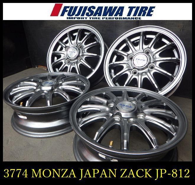 車のパーツ タイヤ、ホイール 3774】J△送料無料△MONZA JAPAN ZACK JP-812△12x4.0B 4穴 PCD100 +42