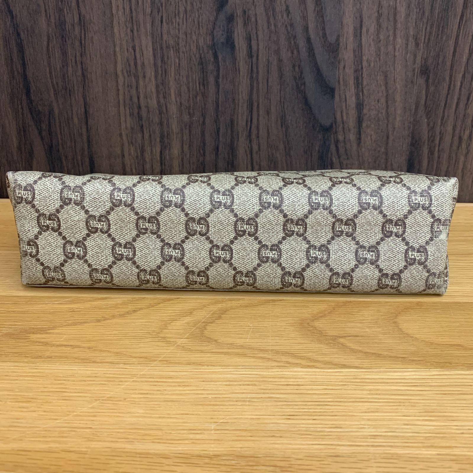 希少 GUCCI PLUS クラッチバッグ GG柄 オールドグッチ ポーチ PVC 