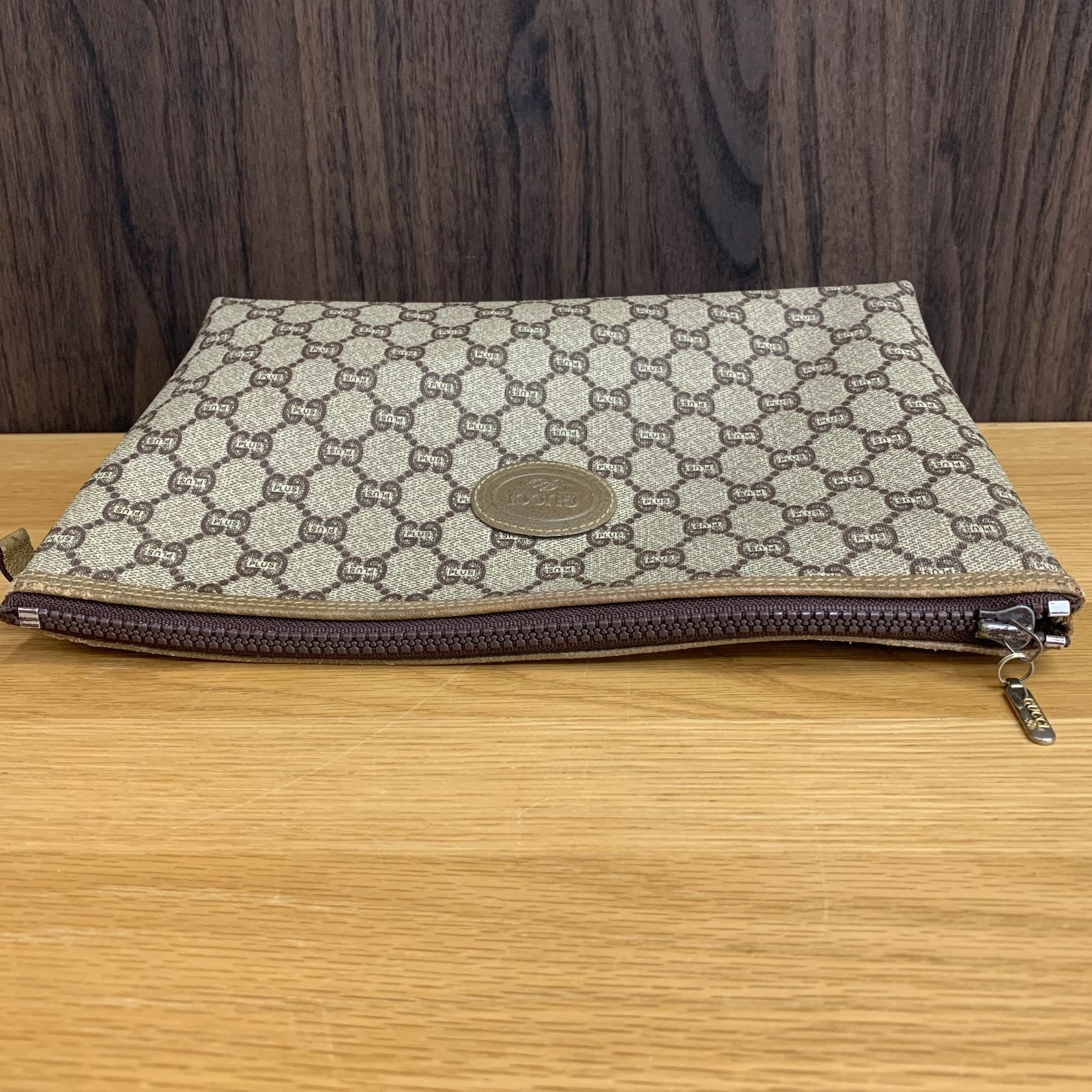 希少 GUCCI PLUS クラッチバッグ GG柄 オールドグッチ ポーチ PVC 