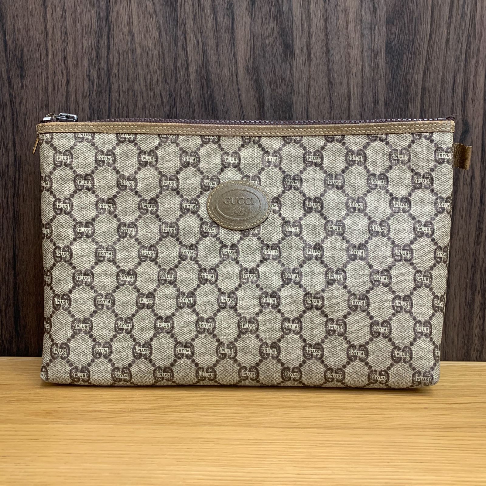 ファッション小物 【GUCCI】オールドグッチ グッチプラス GG柄 ポーチ 