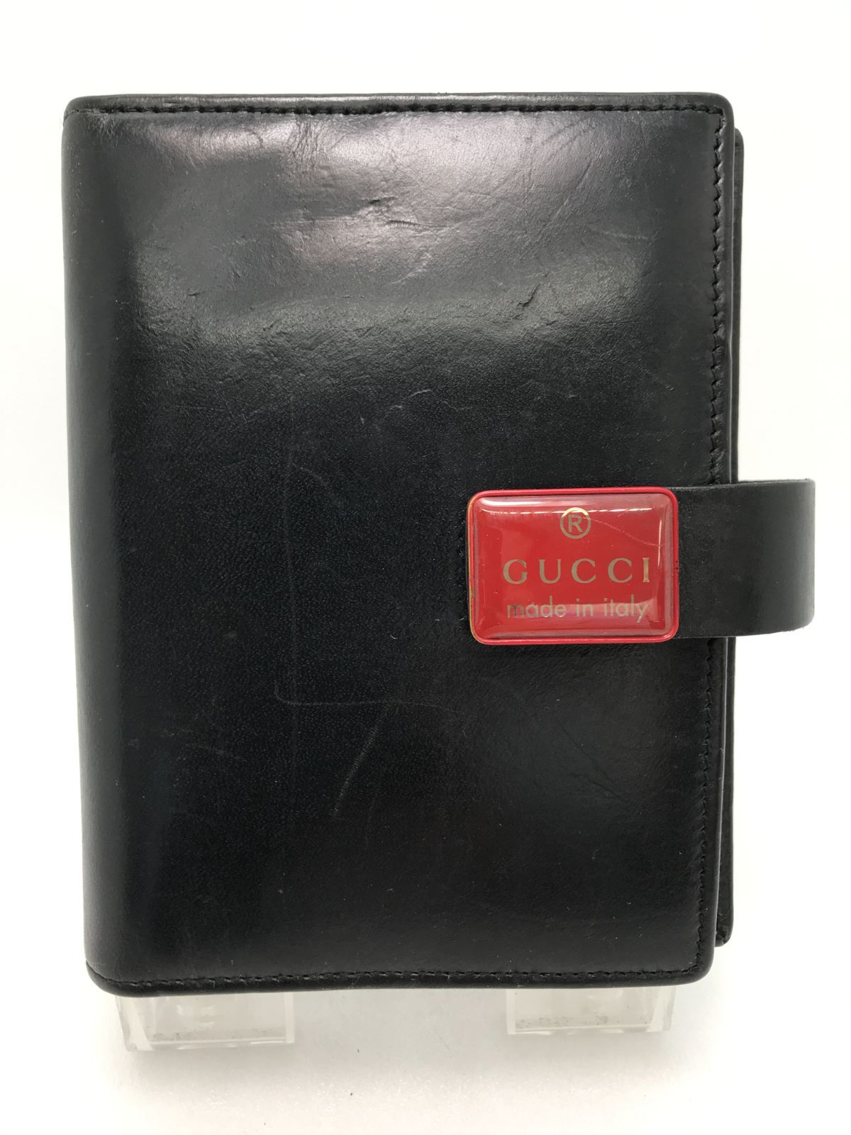 GUCCI グッチ 手帳カバー 6穴式 レザー ブラック系 681 - メルカリ