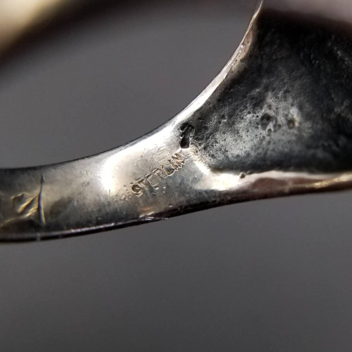 亀の甲羅 立体的 925 シルバー ヴィンテージ リング 銀 指輪 モチーフ