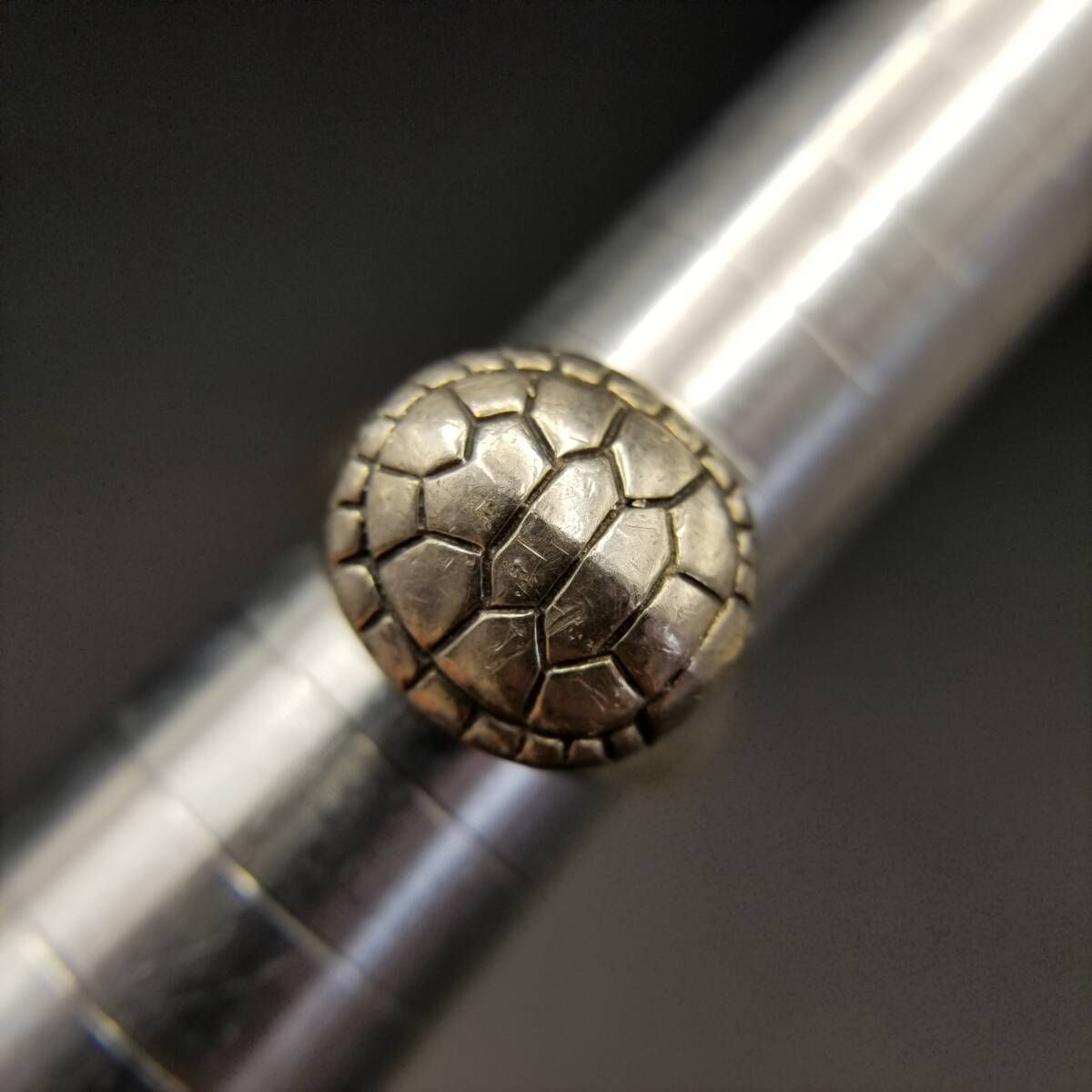 亀の甲羅 立体的 925 シルバー ヴィンテージ リング 銀 指輪 モチーフ