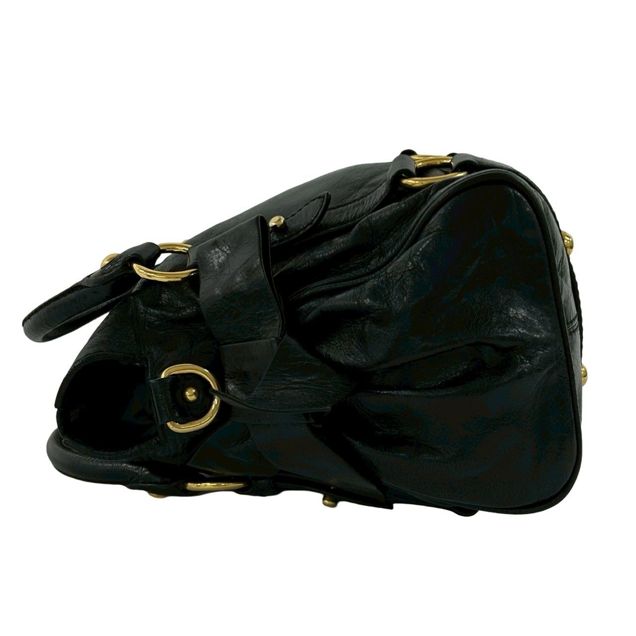 極 美品 MIUMIU ミュウミュウ ロゴ 金具 レザー 本革 2way 