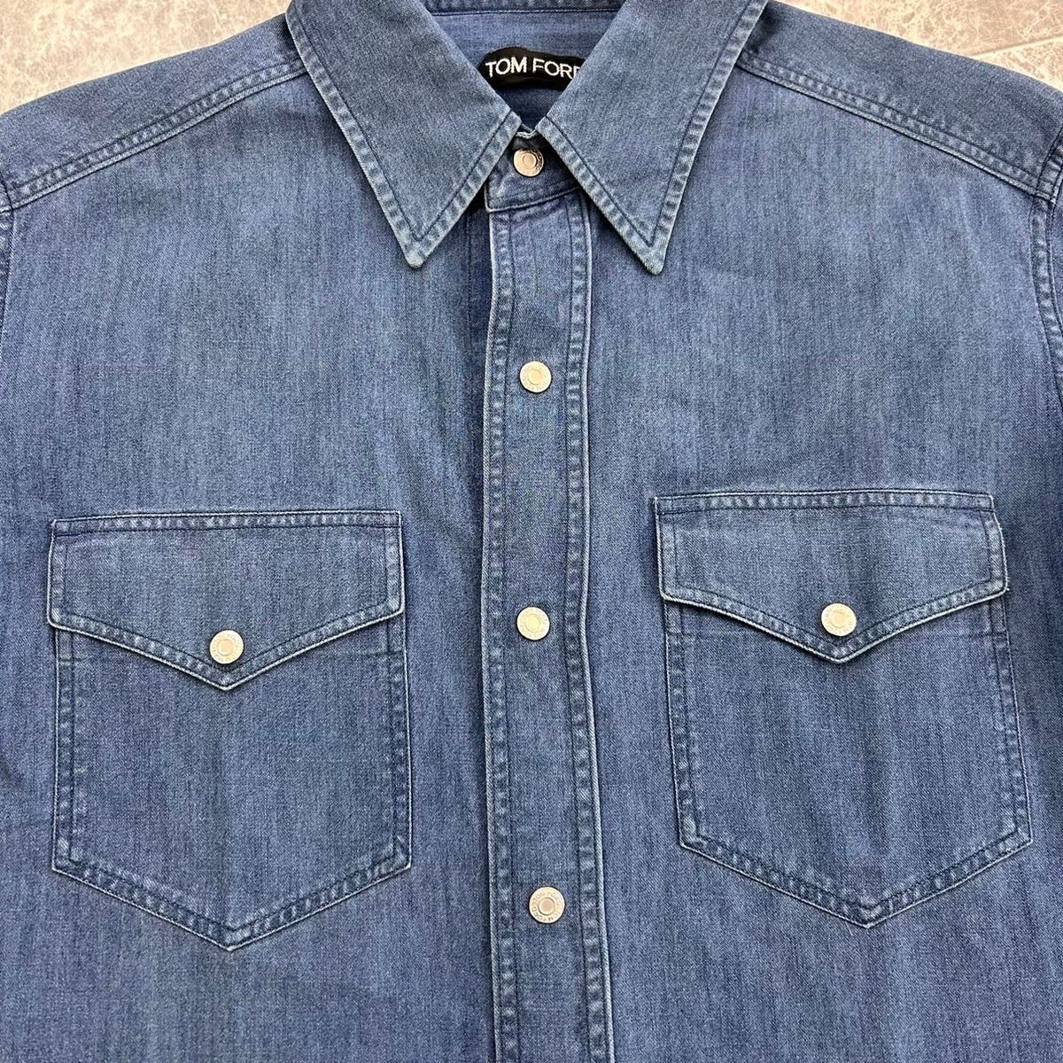 TOM FORD トムフォード デニムシャツ 長袖シャツ メンズ 40 コットン