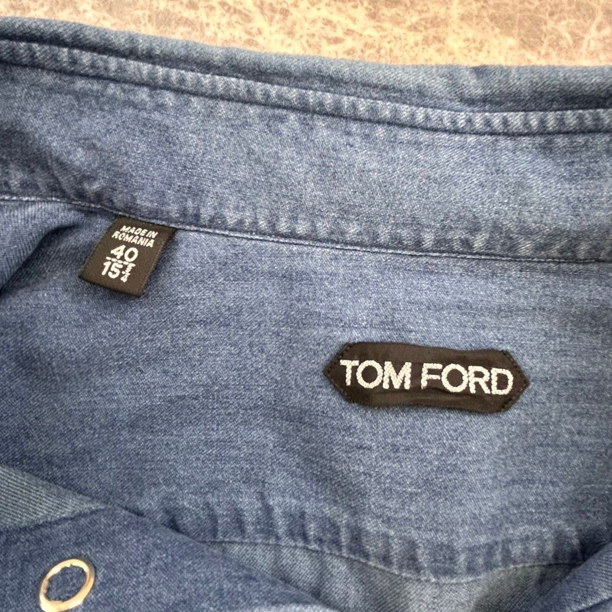 TOM FORD トムフォード デニムシャツ 長袖シャツ メンズ 40 コットン