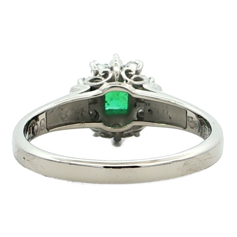 0.44ct 0.17ct エメラルド ダイヤモンド リング 指輪 Pt900-4.7g 12.5 
