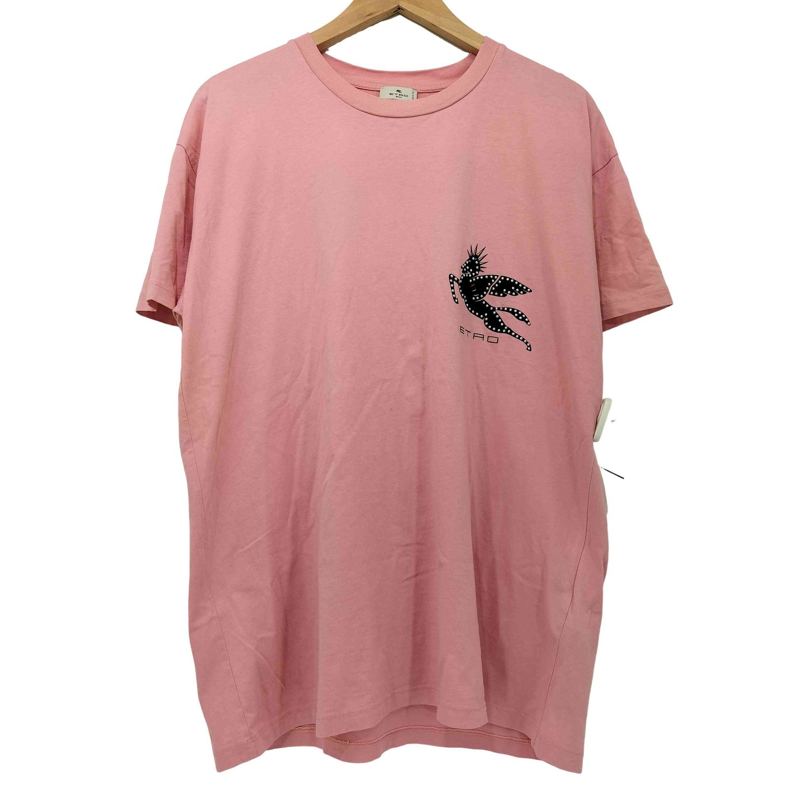 エトロ　イタリア製　総柄Tシャツ　ストレッチ素材　ビスコース　サイズS ☆＜moz＞なめらかストレッチ肩スナップスクラブ(男女兼用): 白衣