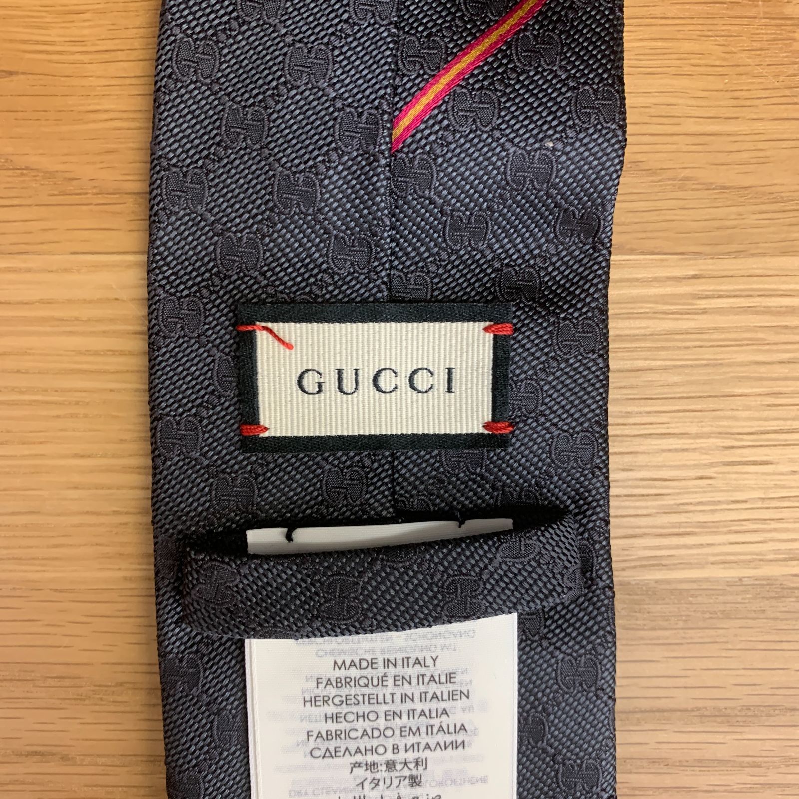 極美品 GUCCI グッチ ネクタイ GGパターン ビー（蜂） シルクジャ