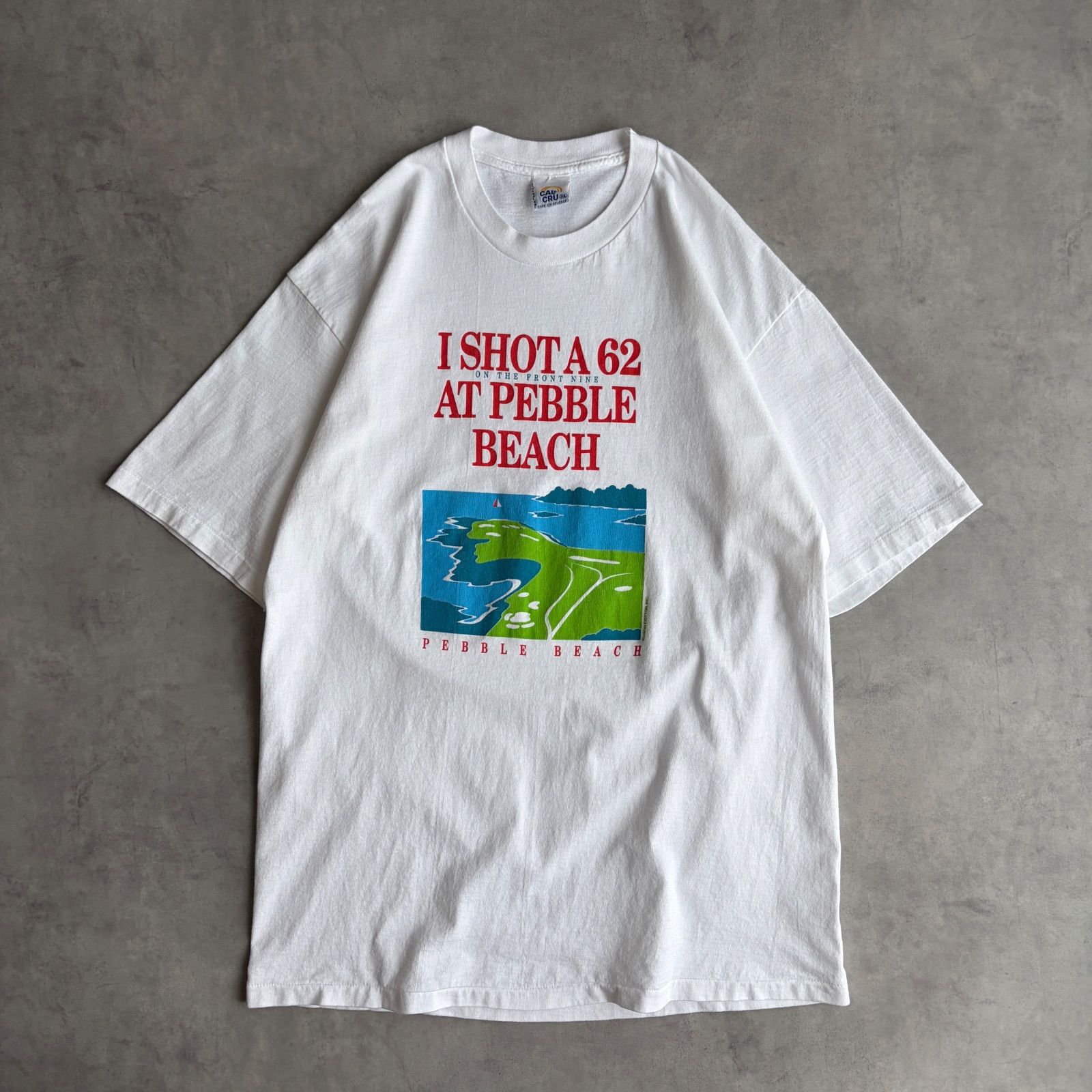 90s/CAL CRU/半袖Tシャツ/USA製/シングルステッチ/メッセージ/ゴルフ場