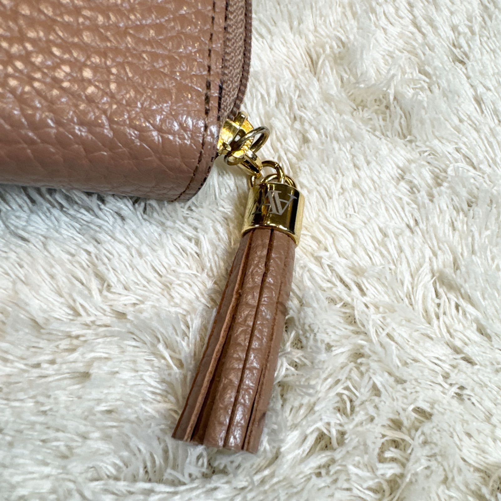 ATAO 三つ折り財布 ゴールド レザー 美品】ATAO アタオ 三つ折り財布 コンパクトウォレット レザー