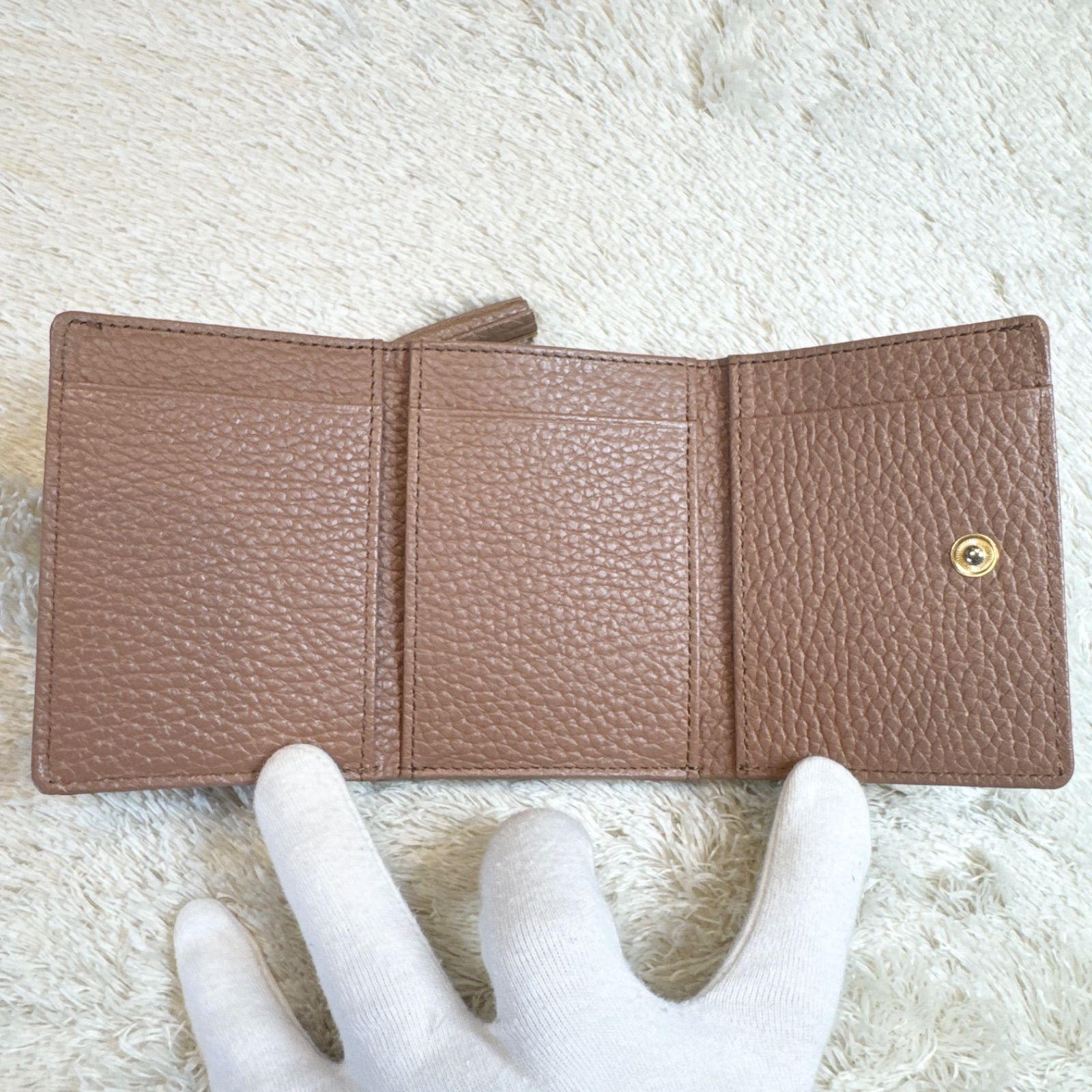 美品】ATAO アタオ 三つ折り財布 コンパクトウォレット レザー
