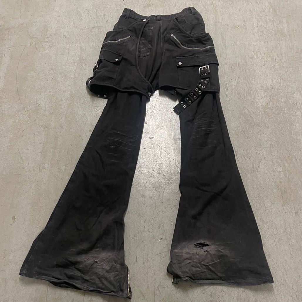 メンズ Rosen Kreuz SIDEBELT DOCKING FLARE PANTS