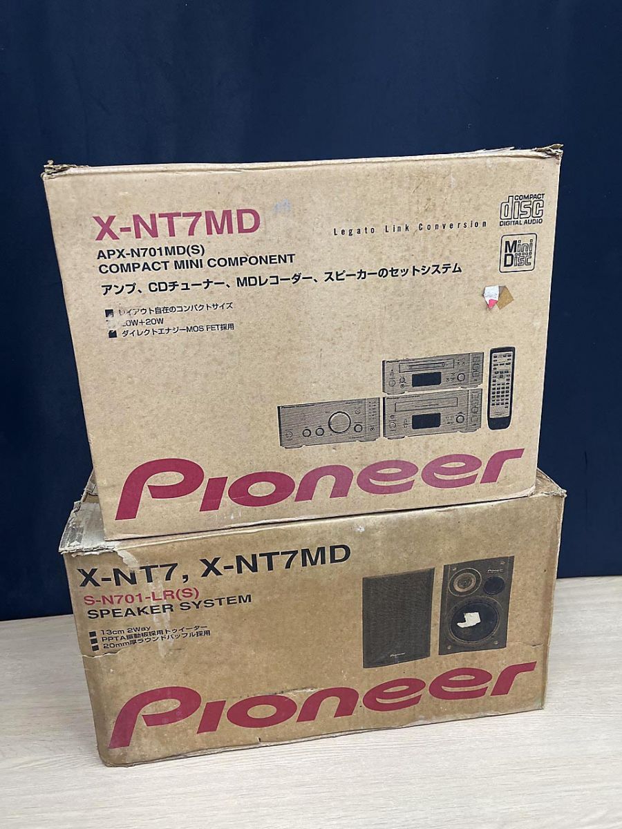 【ジャンク品】 Pioneer パイオニア システムコンポ アンプ/CDチューナー/MDレコーダー/スピーカー S-HS01 ※コード類欠品 動作不明