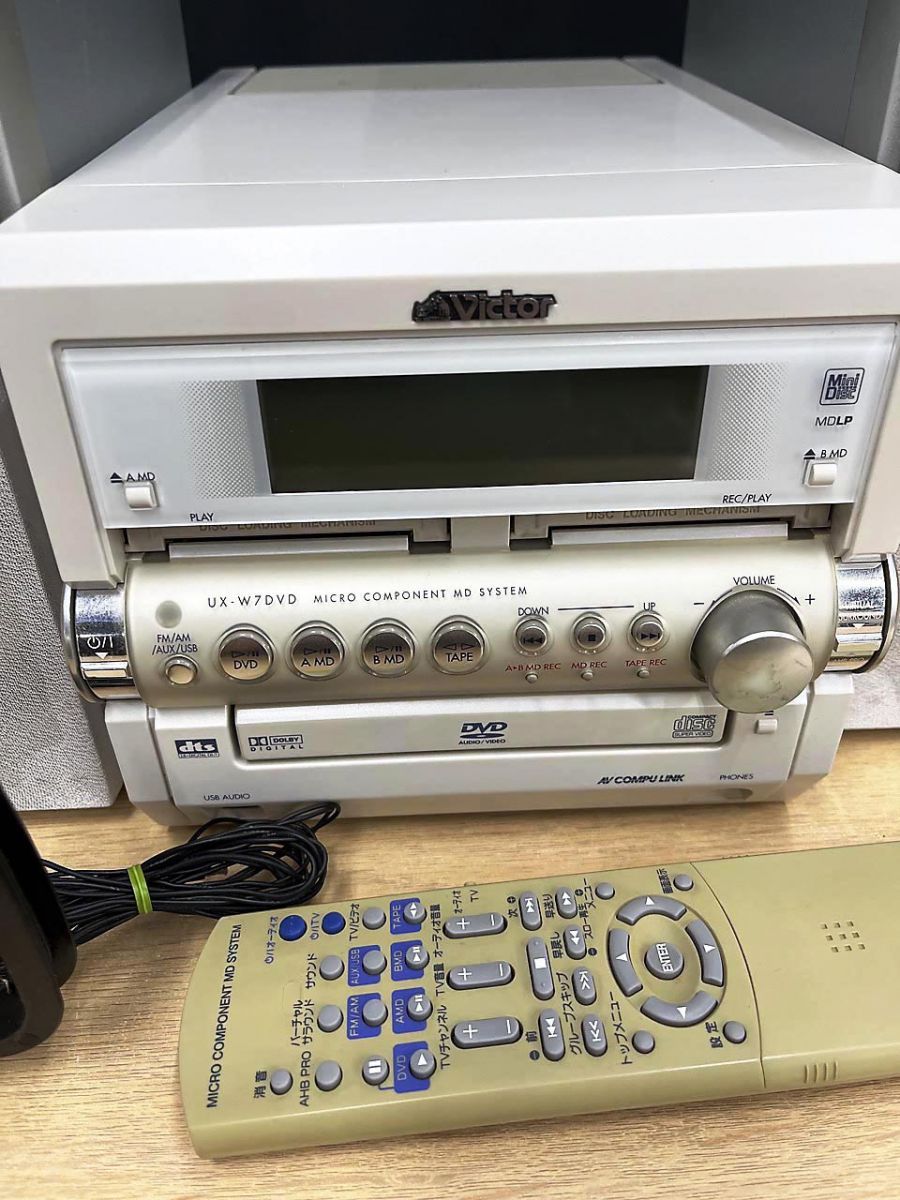 DVDコンポ  ヴィクター ジャンク品】 Victor ビクター DVD CD ダブルMD カセットコンポ CA
