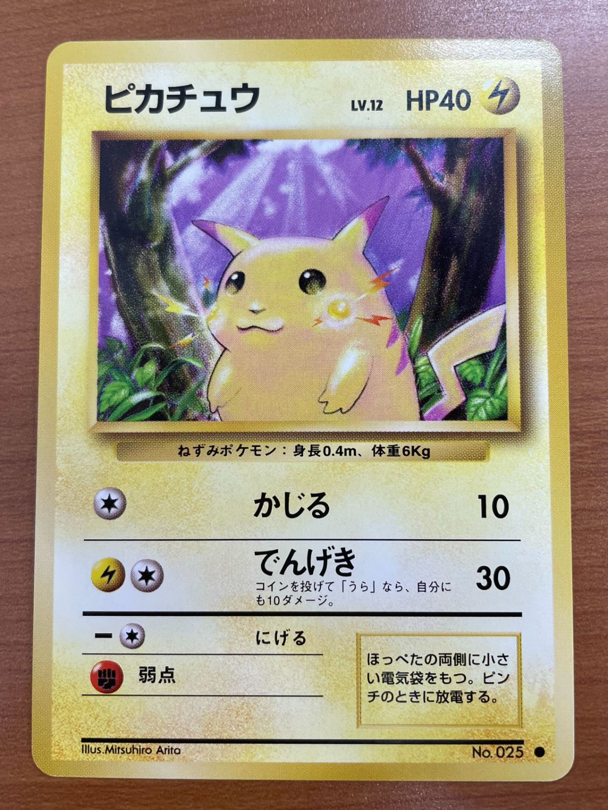 状態A ピカチュウ Lv.12 No.025 旧裏 かじる マークあり ポケモン