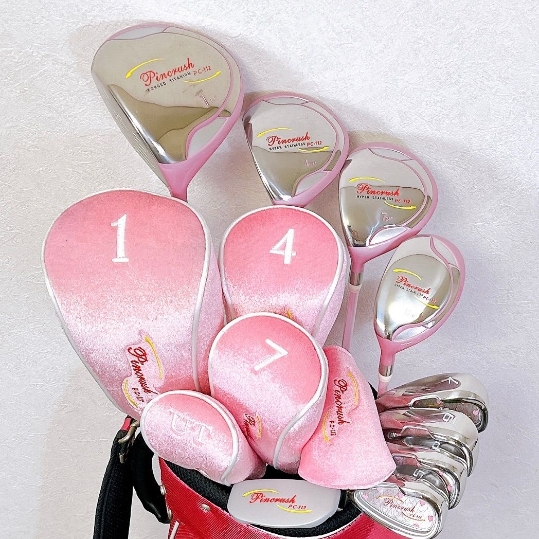 希少　レディース 左利き用 フルセット　ピンクラッシュ 美品 9本セット 希少レディースレフティ 女性用 左利き フルセット ピンクラッシュ 美