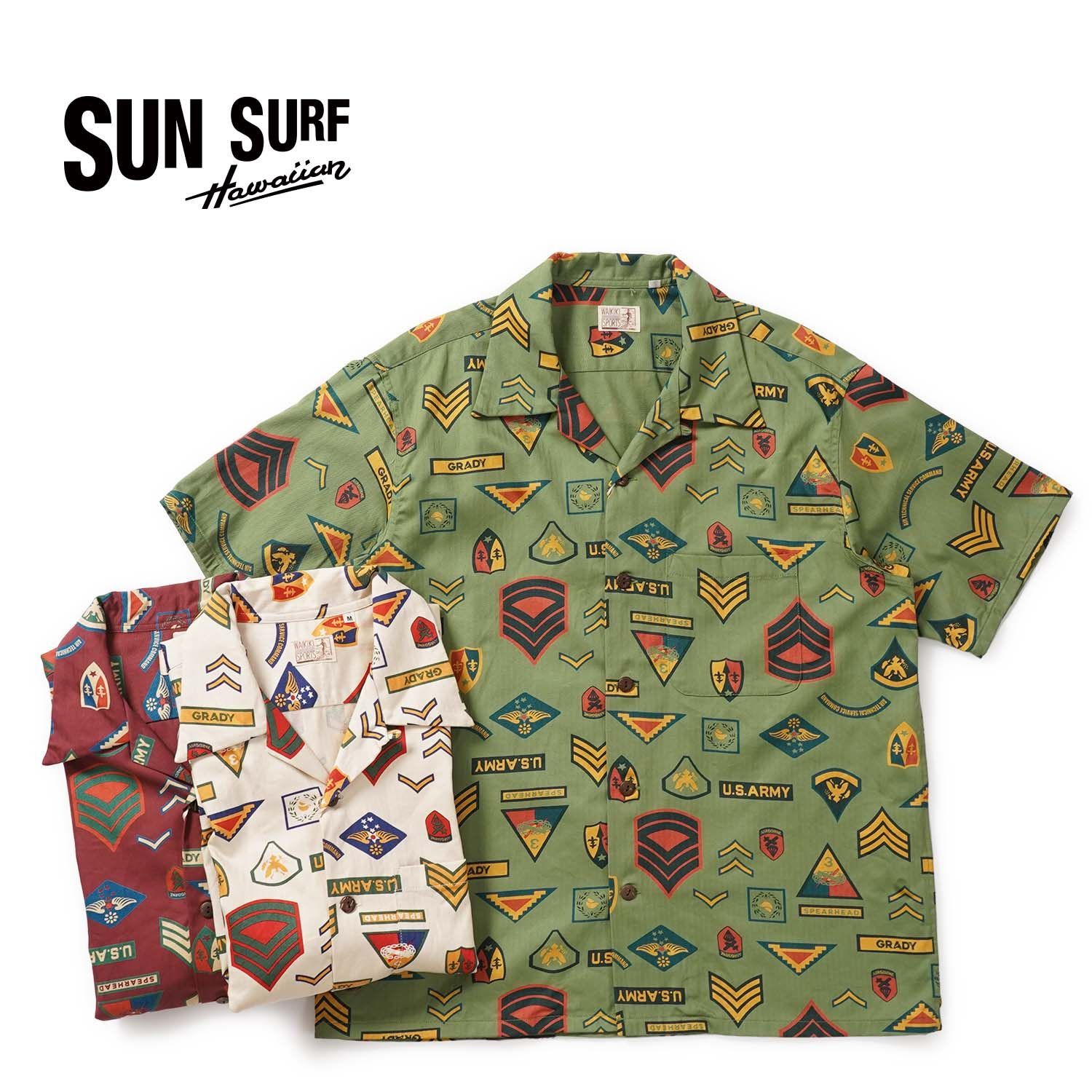 SUN SURF サンサーフ 半袖 アロハシャツ COTTON HERRINGBONE HAWAIIAN