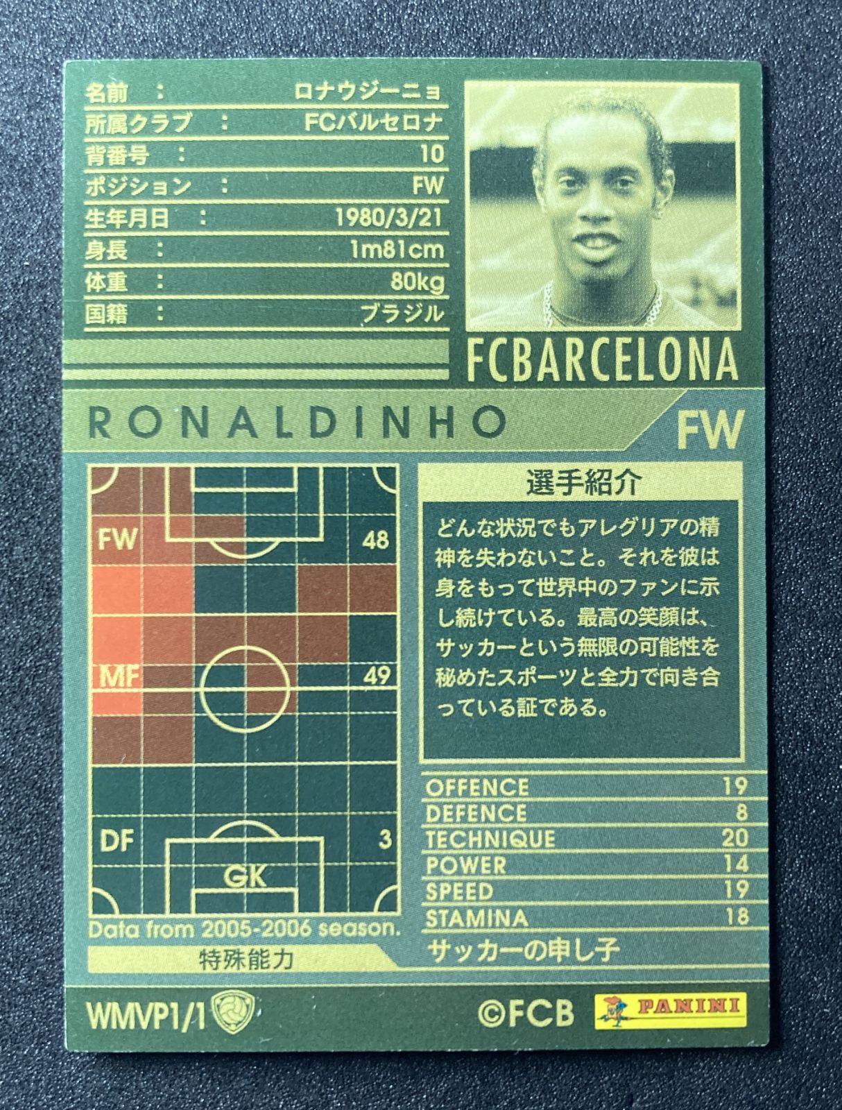 WCCF 2005-2006 WMVP ロナウジーニョ - メルカリ