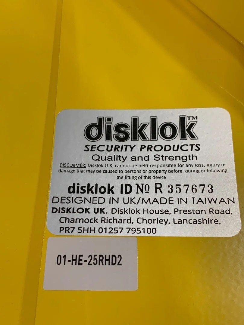 新品未使用 disklok ステアリングロック イエロー - メルカリ