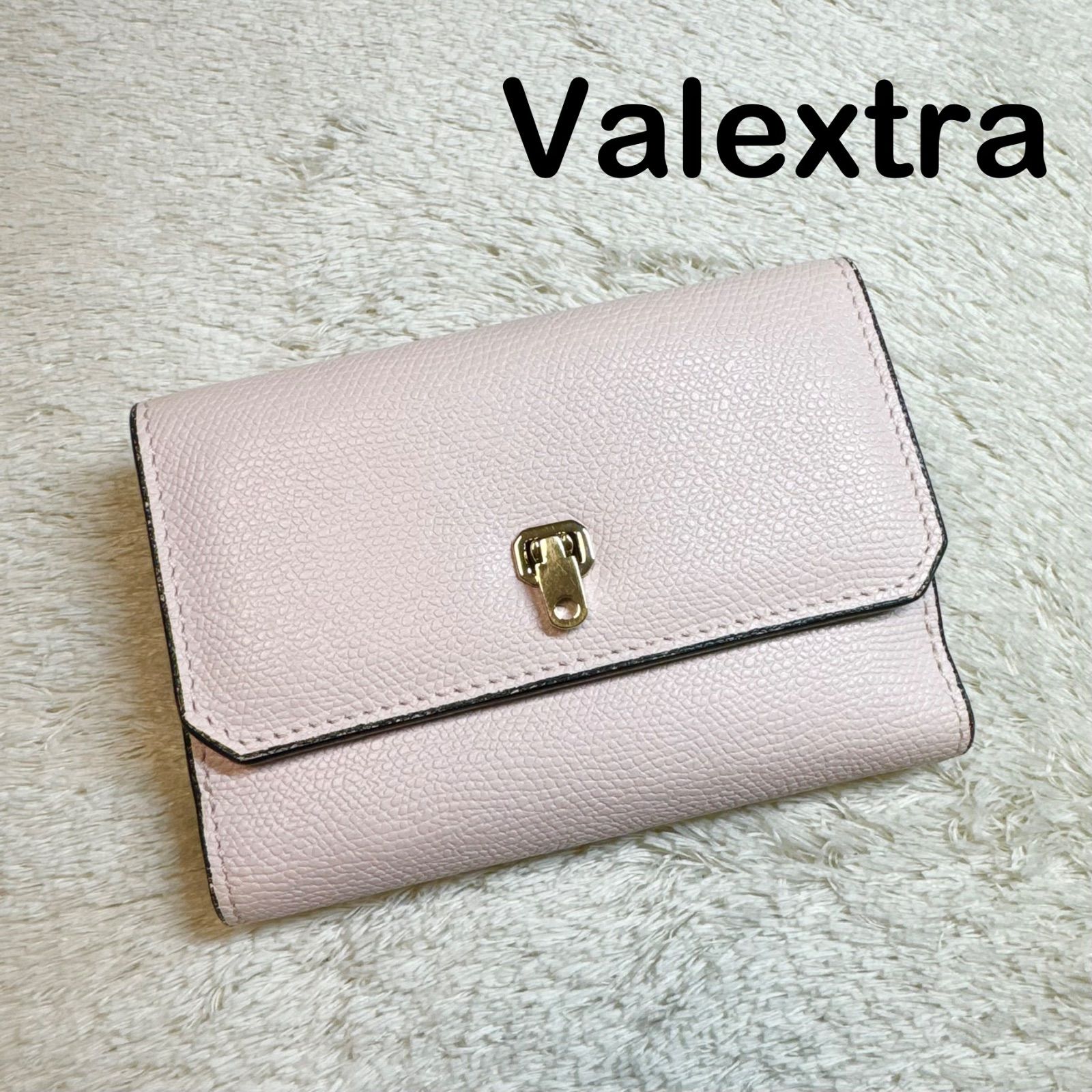 Valextra ヴァレクストラ 二つ折り財布 レザー 薄ピンク - メルカリ