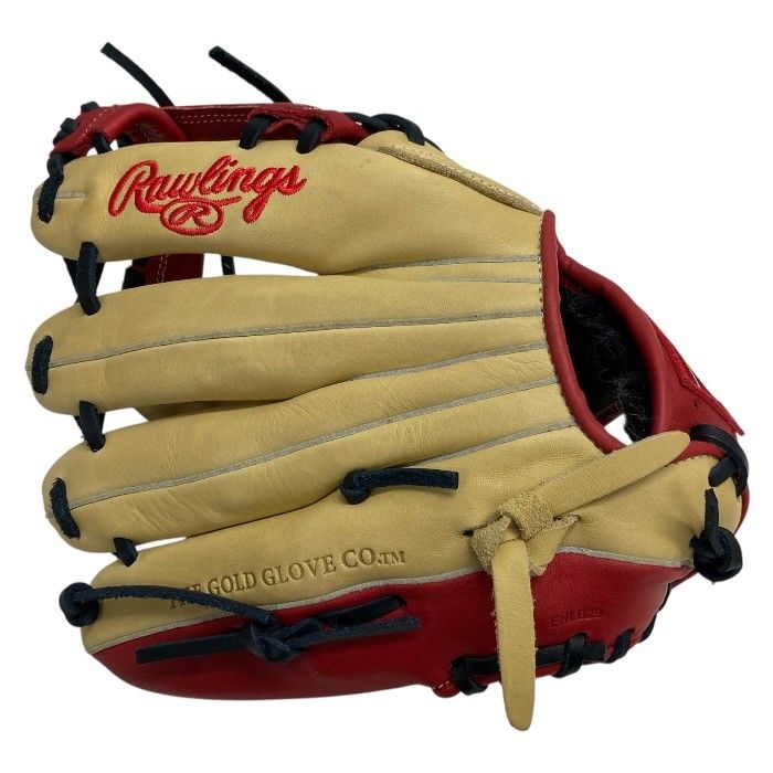 美品]Rawlings 軟式グローブ レッド/ベージュ 右投げ用 【公式通販】