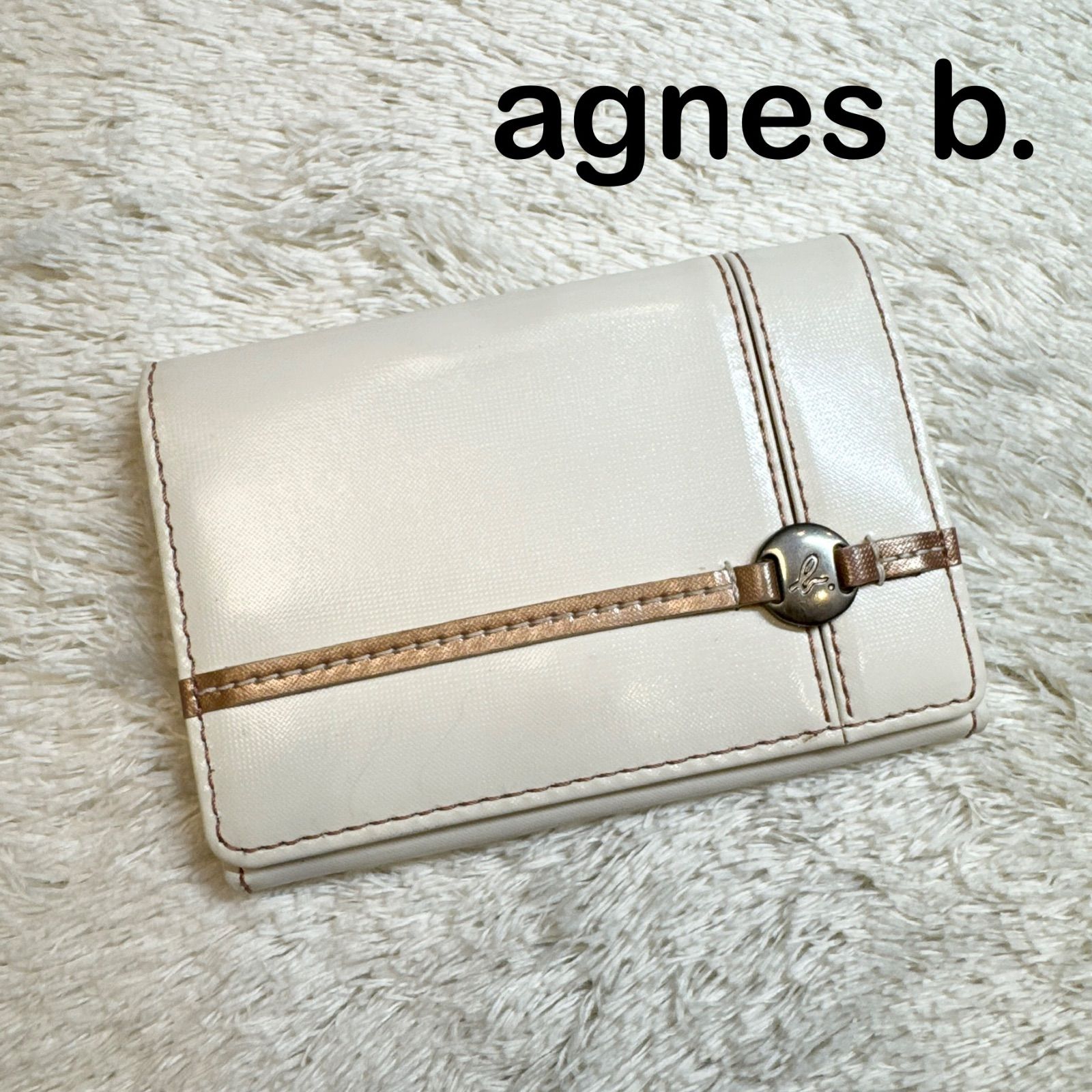 agnes b. VOYAGE アニエスベー カードケース 名刺入れ レザー ホワイト agnes b. VOYAGE アニエスベー カードケース 名刺入れ レザー ホワイト