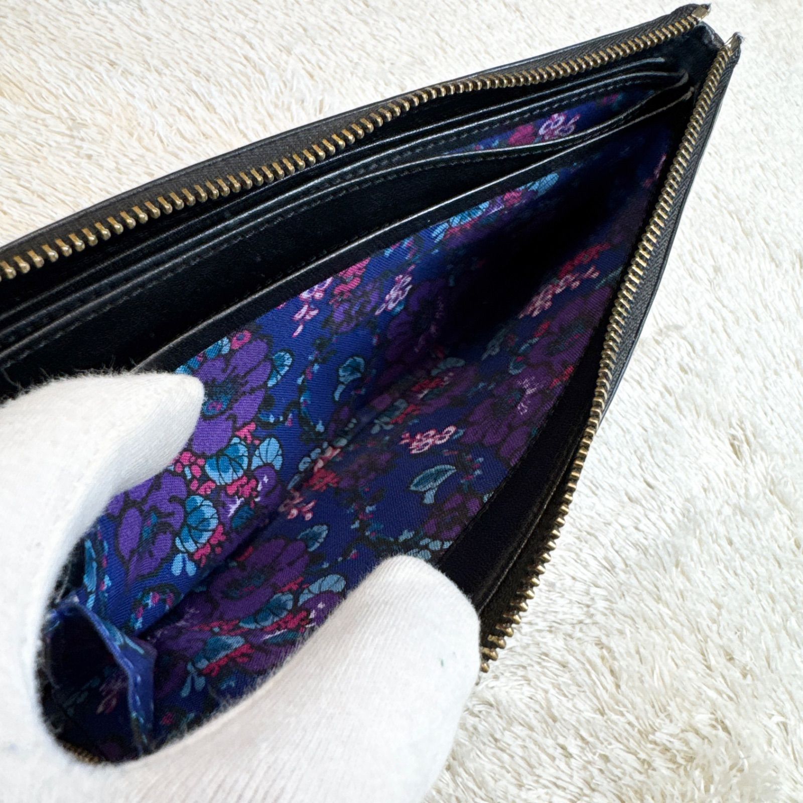 ANNA SUI アナスイ 長財布 L字ファスナー レザー 猫モチーフ - メルカリ