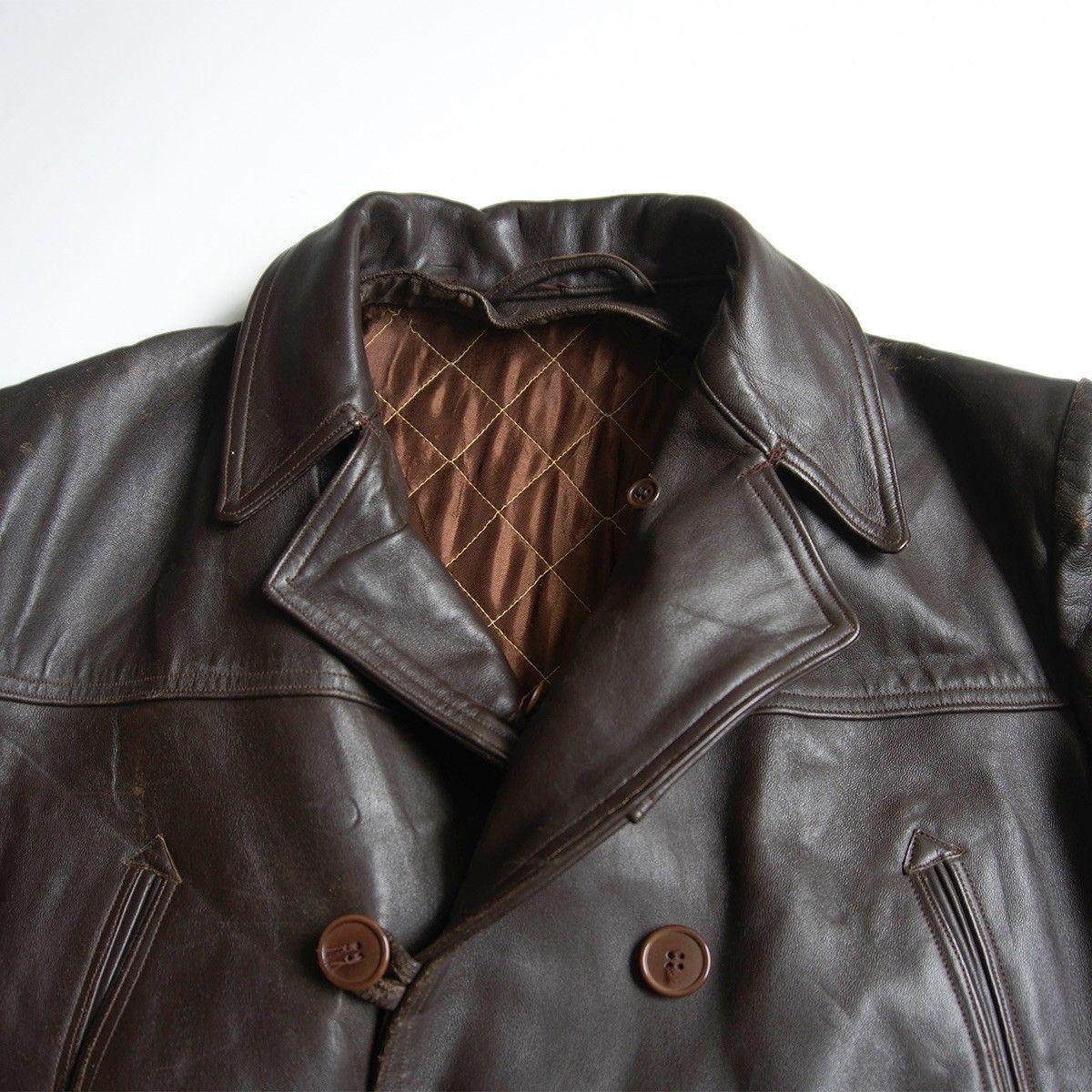 雰囲気抜群】 50-60s VINTAGE LEATHER JACKET【レザー カーコート】52 