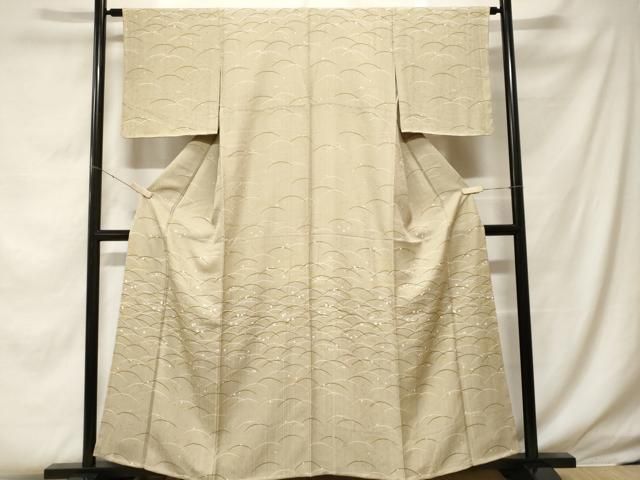 訪問着フルセット　着物　正絹　薔薇　蔓　淡いグレー　山下精悦　H3 平和屋着物□訪問着 秋草文 逸品 op3524 平和屋着物○訪問着 友禅 作家