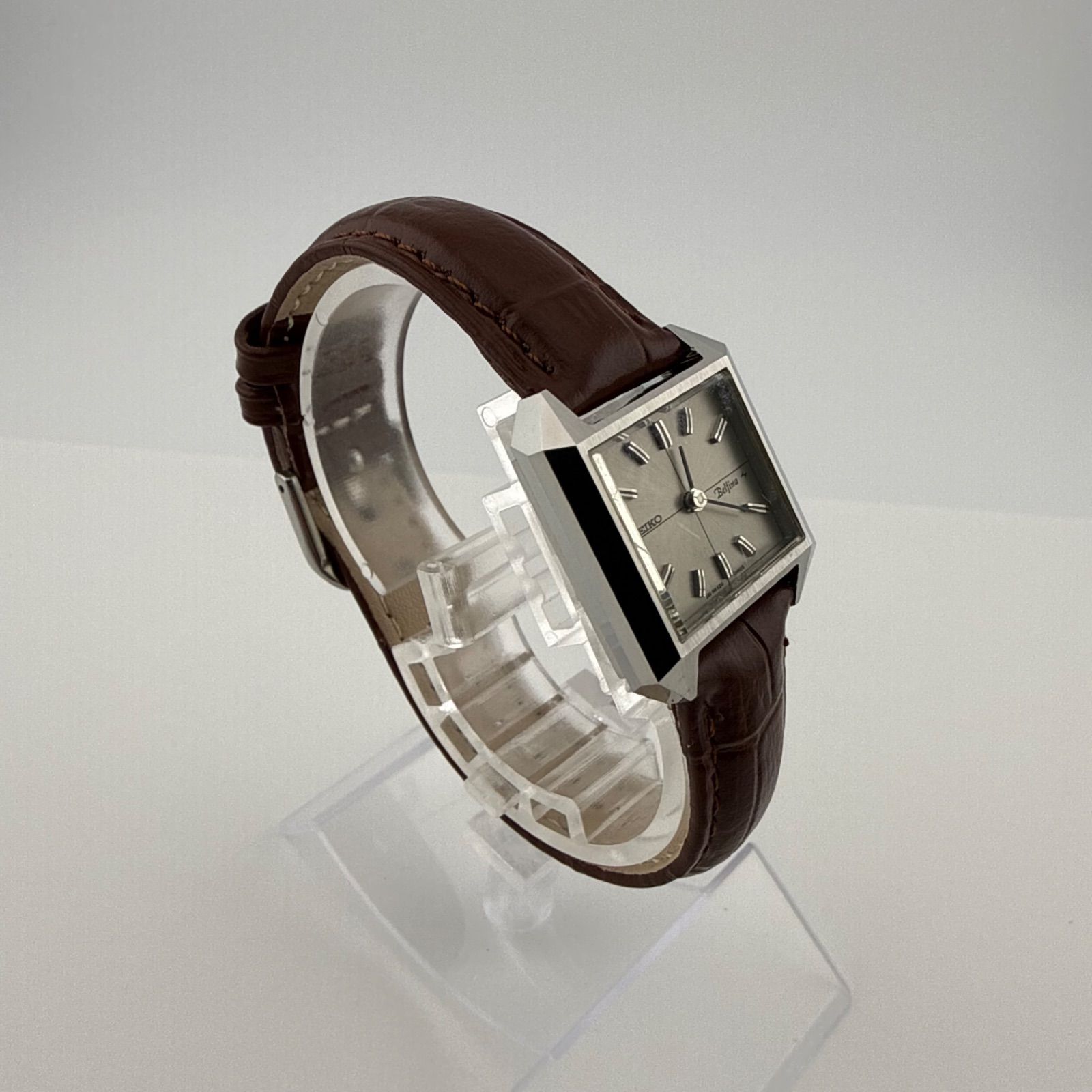 美品 稼働品 SEIKO ベルフィーナ 自動巻 スクエア シルバー レディース 