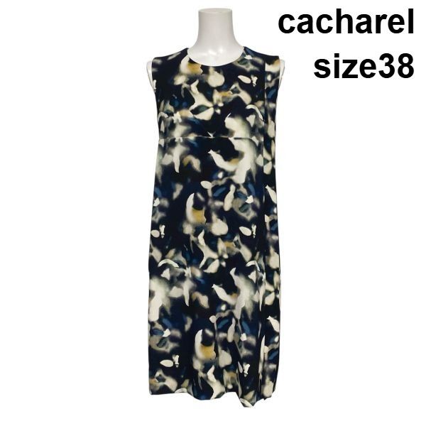 ◇ キャシャレル cacharel ひざ丈ワンピース ノースリーブ 