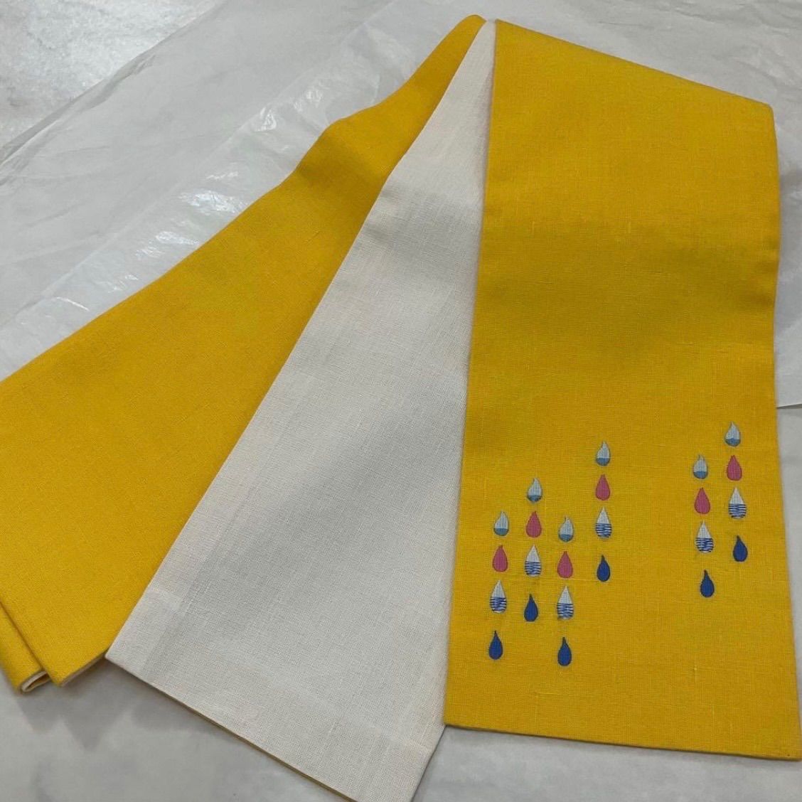 kimonoarisa◆夏物夏帯◆未使用同然◆麻地に刺繍の素敵な半幅帯◆長尺◆半幅帯半巾帯小袋帯◆381㎝