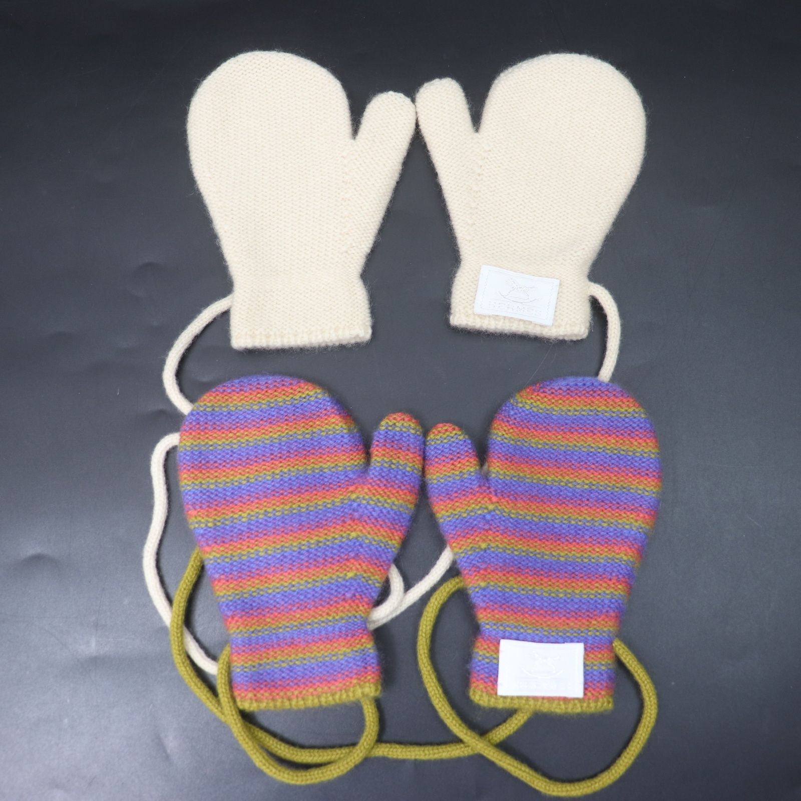 ITUT32I2OTJK HERMES エルメス ベビーミトン キッズ カシミヤ子供 手袋 